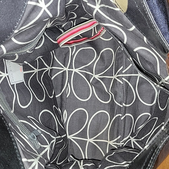 Orla Kiely Bags Orla Kiely Coated Canvas Black Floral Gray Shoulder